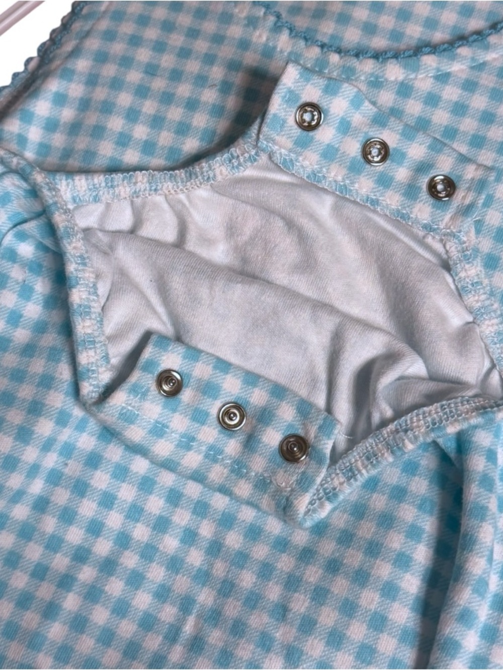 Vintage First Impressions Baby Girl Bubble Romper 6-9M Blue Gingham NWT Floral - Picture 7 of 9